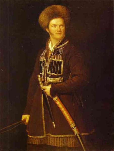 Aleksander Orlowski Self-portrait in Cossack's dress.